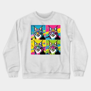 Wild Charm Canadian Lynx Pop Art Tee - Forest Feline Fashion Crewneck Sweatshirt